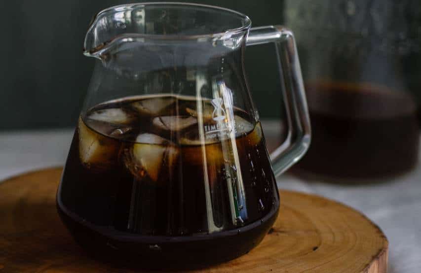 Iced coffee in a carafe