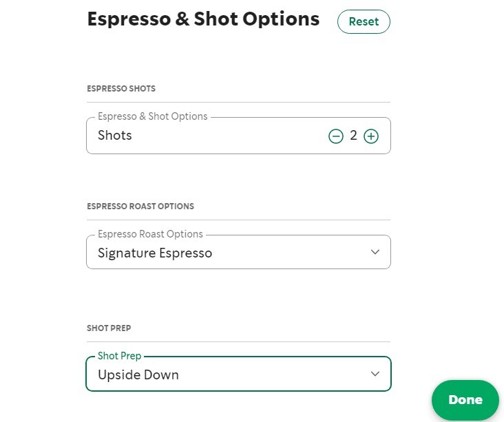 how to order upside-down caramel macchiato on the Starbucks app